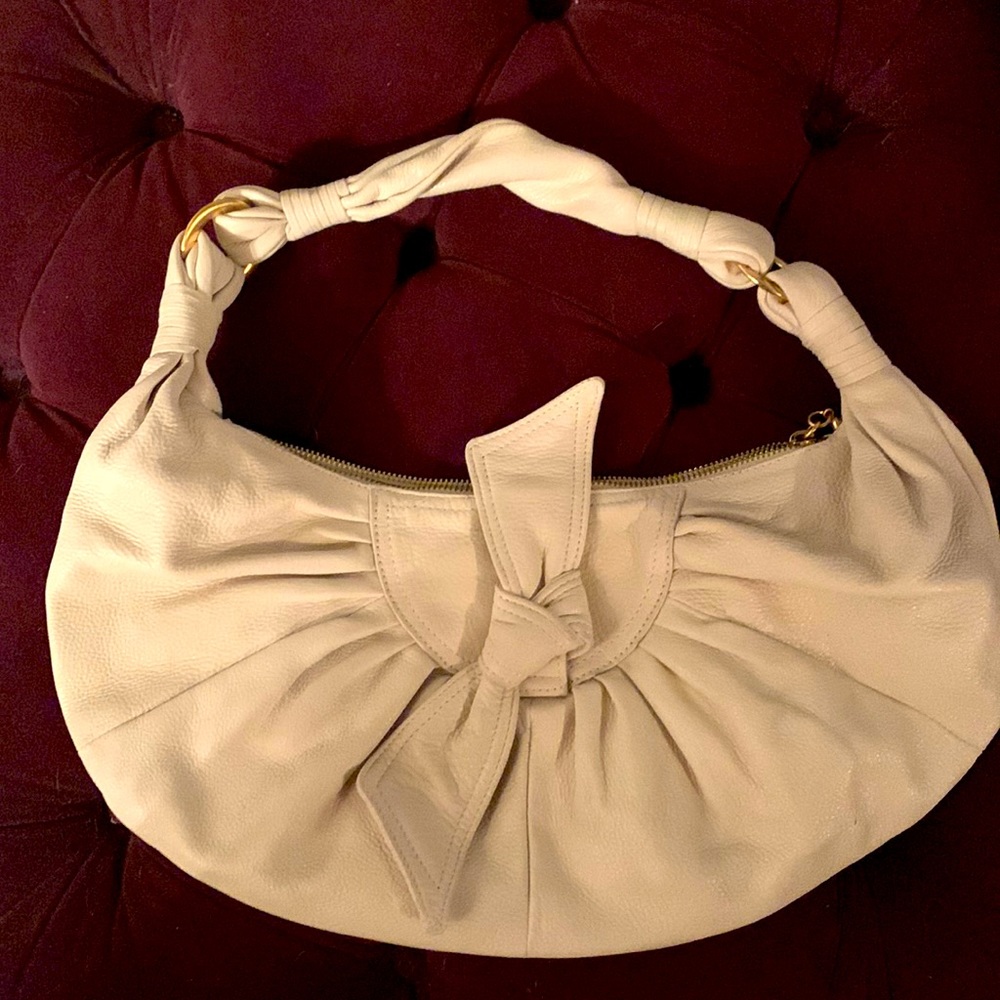 Beige leather designer bag !